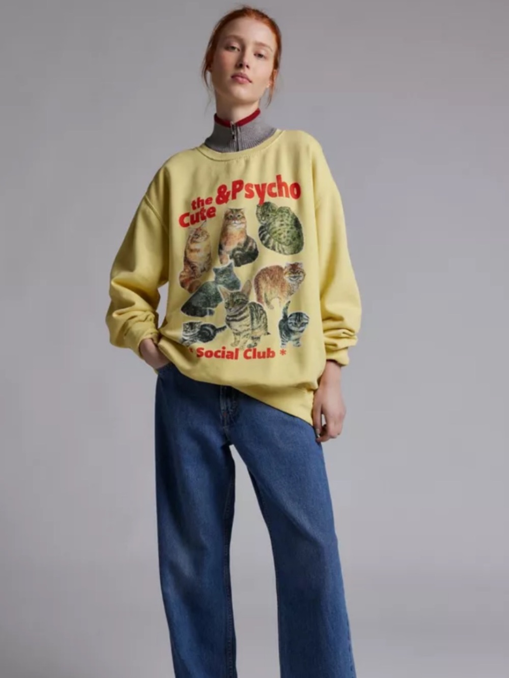Urban Outfitters Cute Cat Crew Neck Sweatshirt L/XL